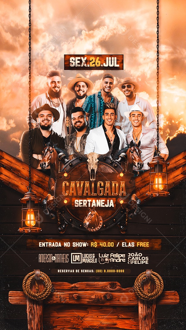 Story Flyer Cavalgada Sertaneja Anderson e Matheus Social Media PSD Editável