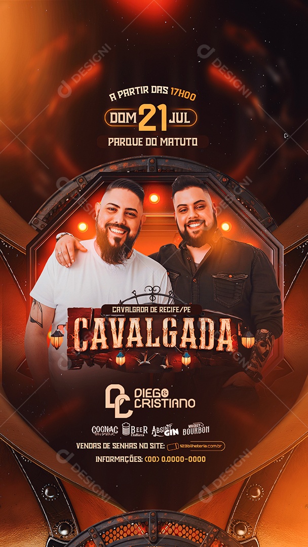 Story Flyer Cavalgada Diego e Cristiano Social Media PSD Editável
