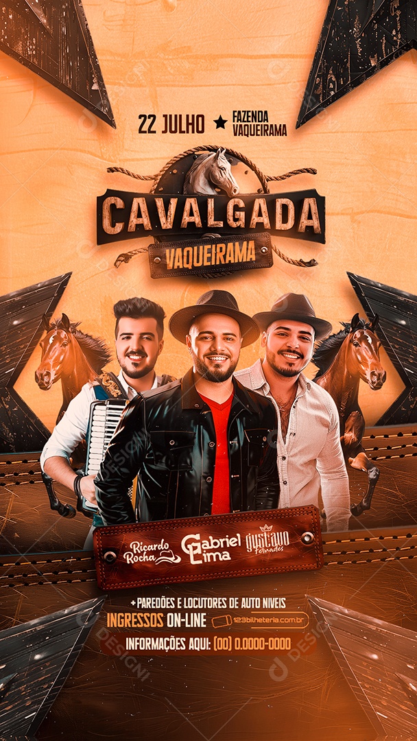 Story Flyer Cavalgada Vaqueirama Ricardo Rocha Gabriel Lima Social Media PSD Editável