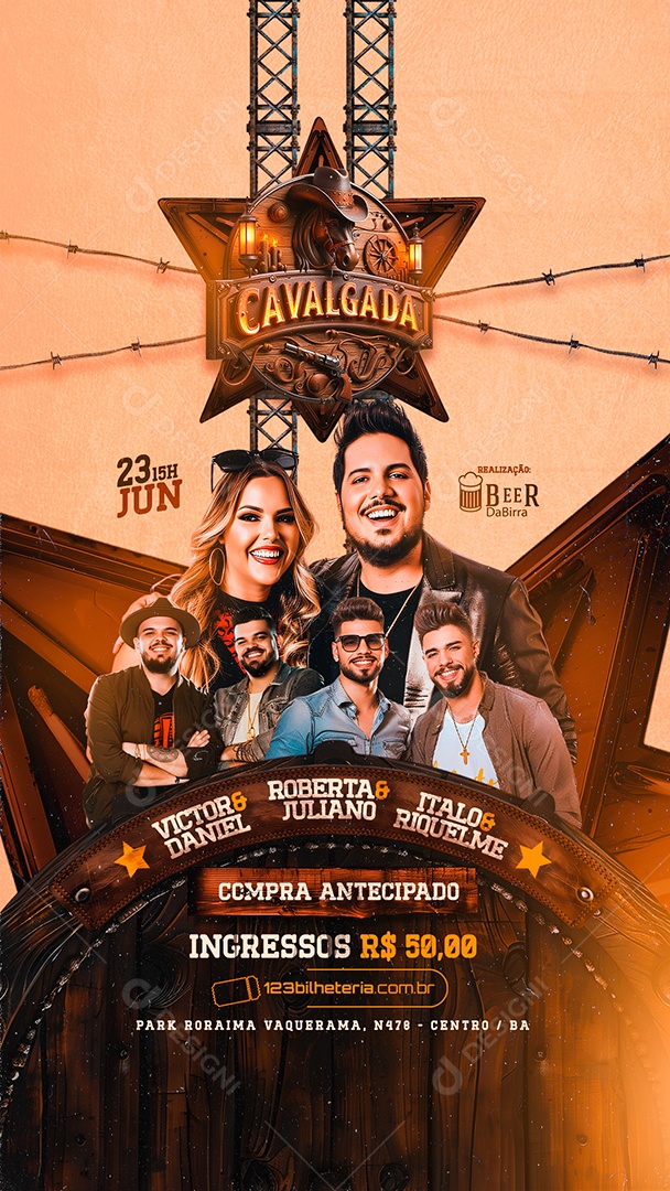 Story Flyer Cavalgada Victor e Daniel Roberta e Juliano Italo e Riquelme Social Media PSD Editável