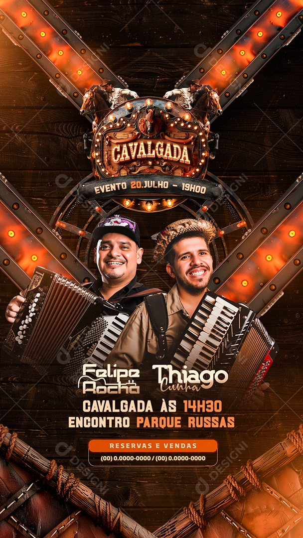 Story Flyer Cavalgada Felipe Rocha Thiago Cunha Social Media PSD Editável