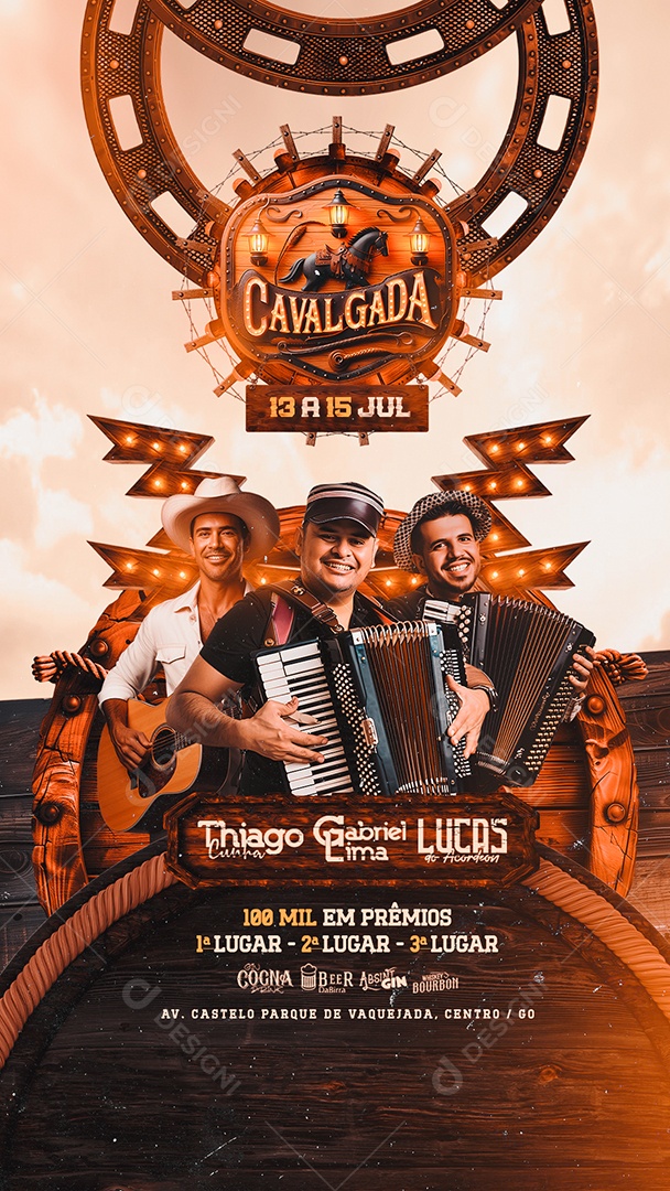 Story Flyer Cavalgada Thiago Cunha Gabriel Lima Lucas do Acordeon Social Media PSD Editável