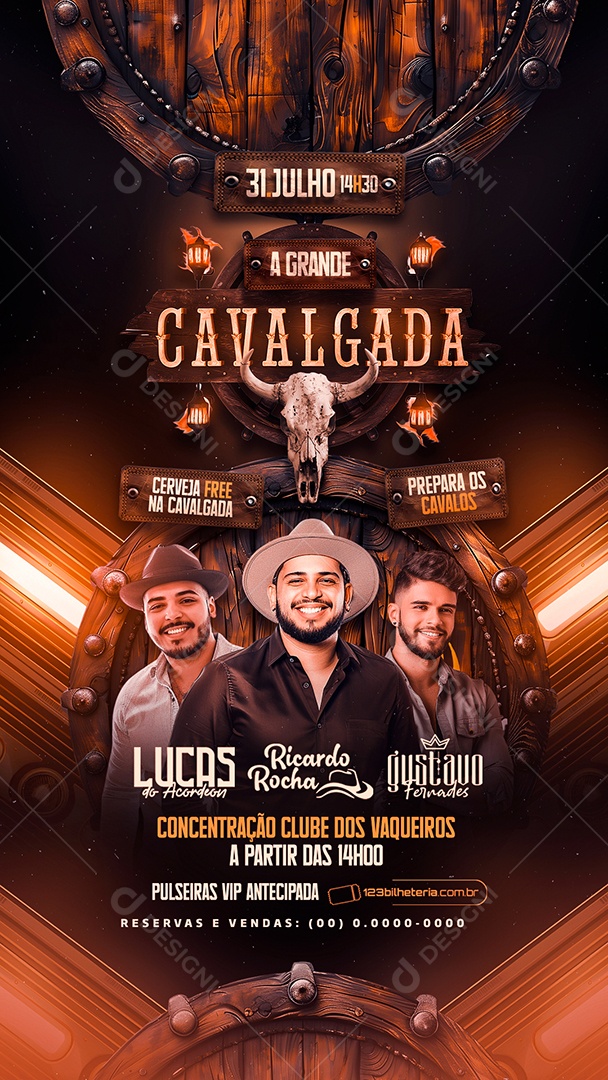 Story Flyer A Grande Cavalgada Lucas do Acordeon Ricardo Rocha Social Media PSD Editável