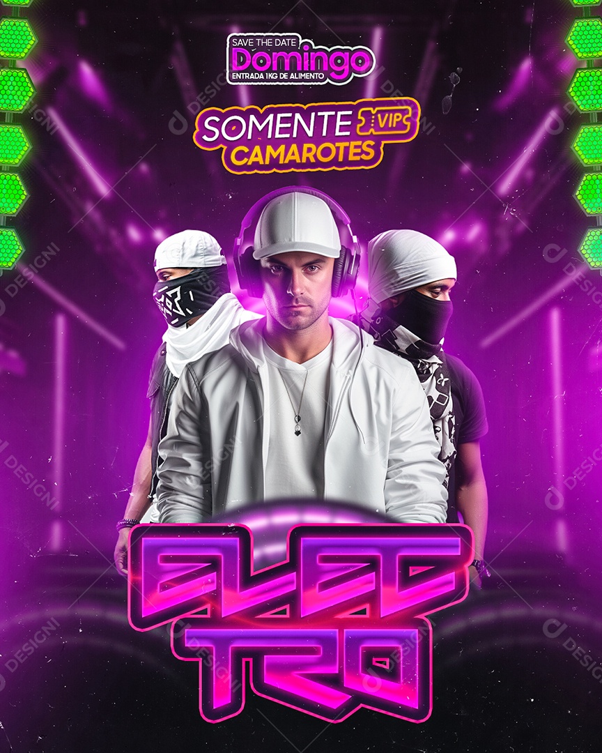 Flyer Eletro Somente Vip Camarotes Social Media PSD Editável