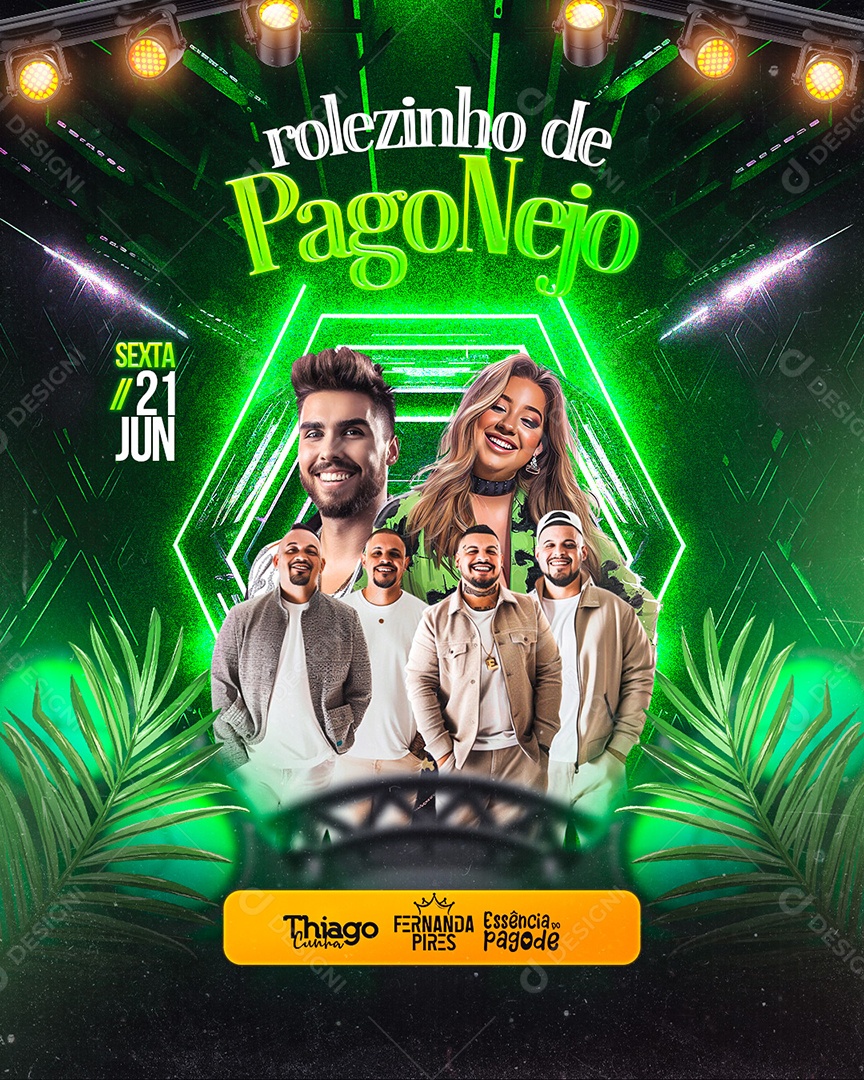 Flyer Rolezinho de Pago Nejo Thiago Cunha Fernanda Pires Social Media PSD Editável