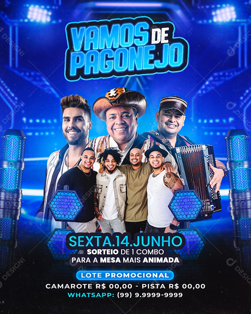 Flyer Vamos de Pagonejo Social Media PSD Editável