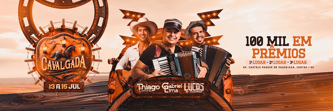 Carrossel Flyer Cavalgada Thiago Cunha Gabriel Lima Social Media PSD Editável