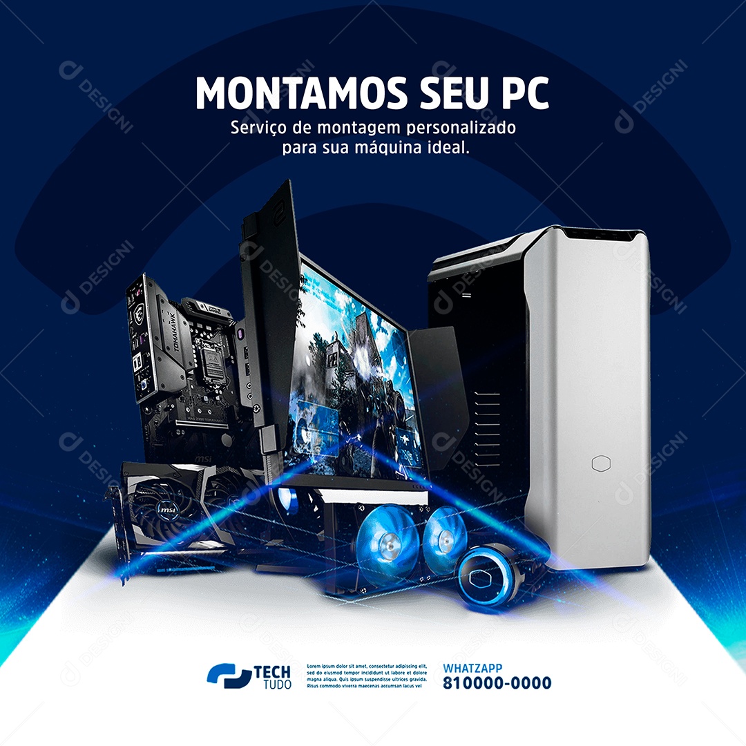 Monntamos seu PC Social Media PSD Editável