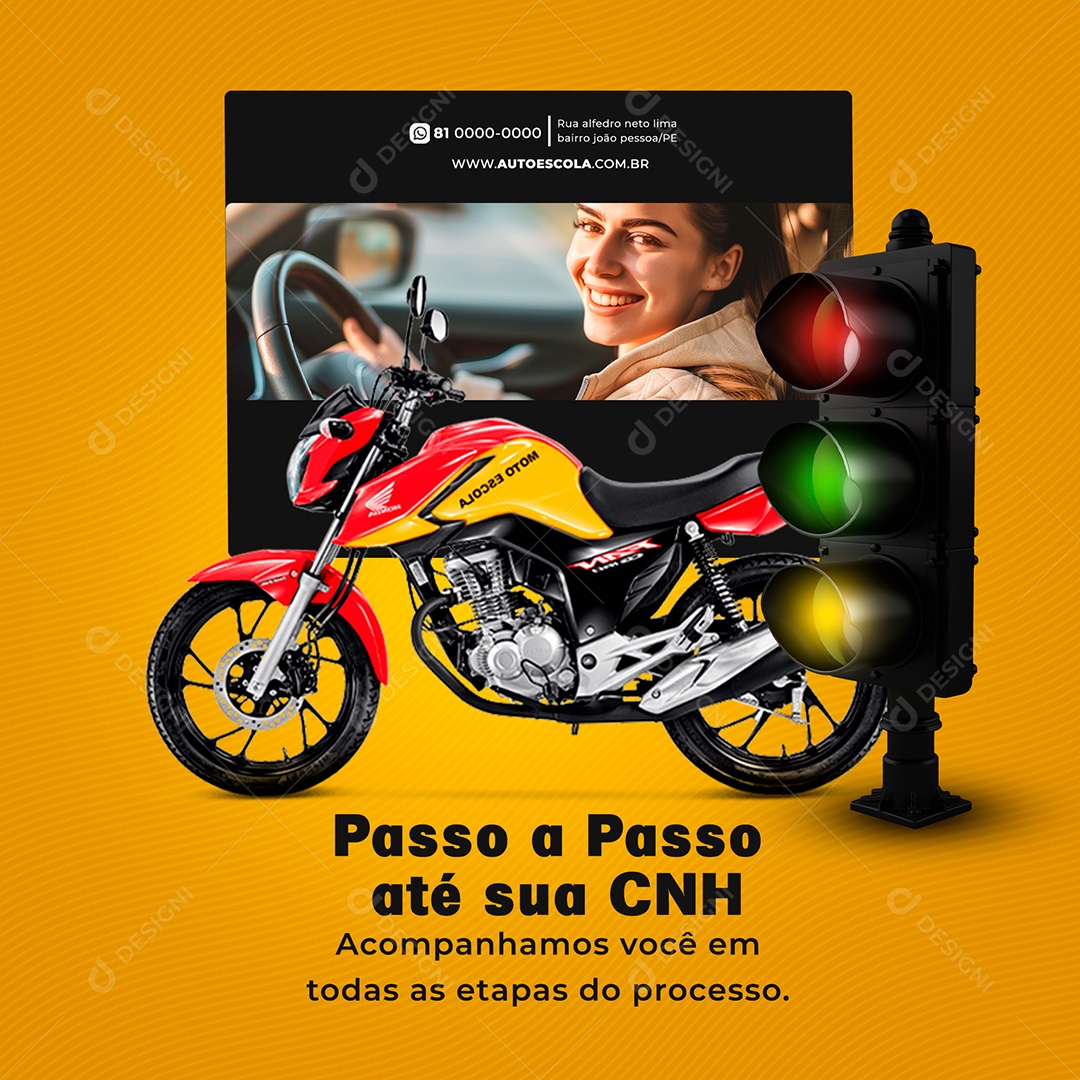 Auto Escola Pasao até sua CNH Social Media PSD Editável