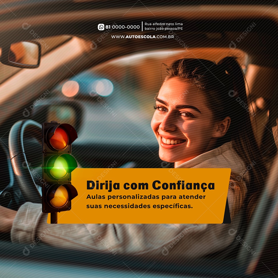 Auto Escola Dirija com Confiança Social Media PSD Editável