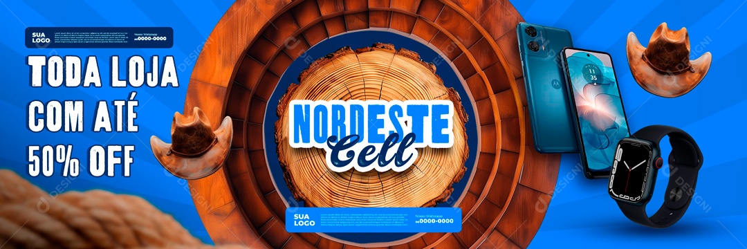 Carrossel Nordeste Cell toda Loja com Desconto Social Media PSD Editável