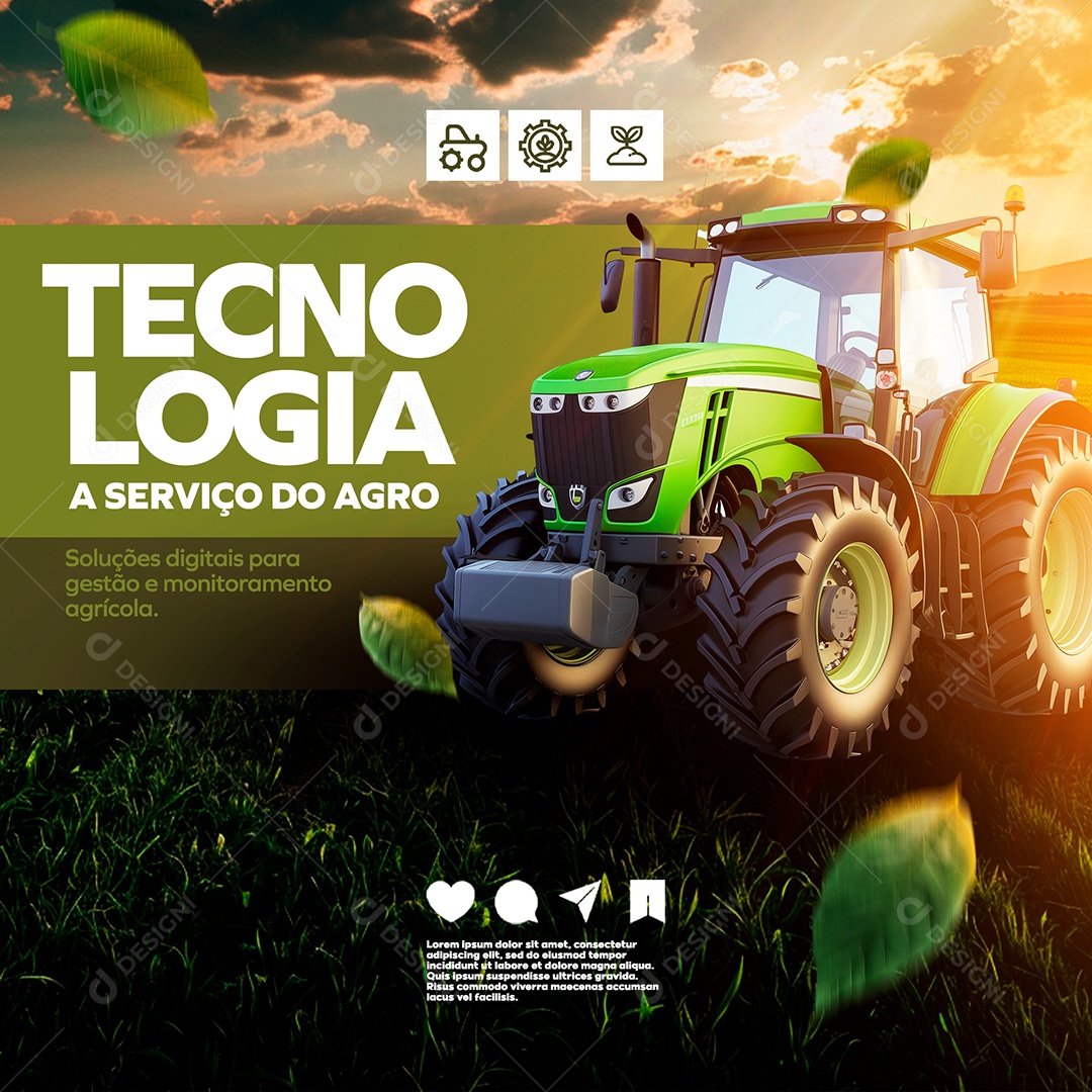 Tecnologia a Serviço do Agro Social Media PSD Editável