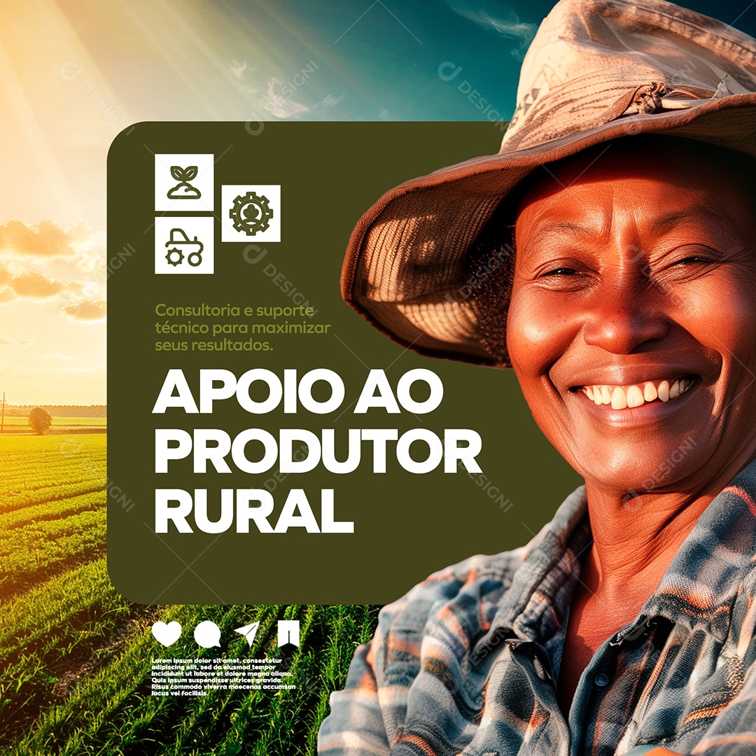 Apoio ao Produtor Rural Social Media PSD Editável