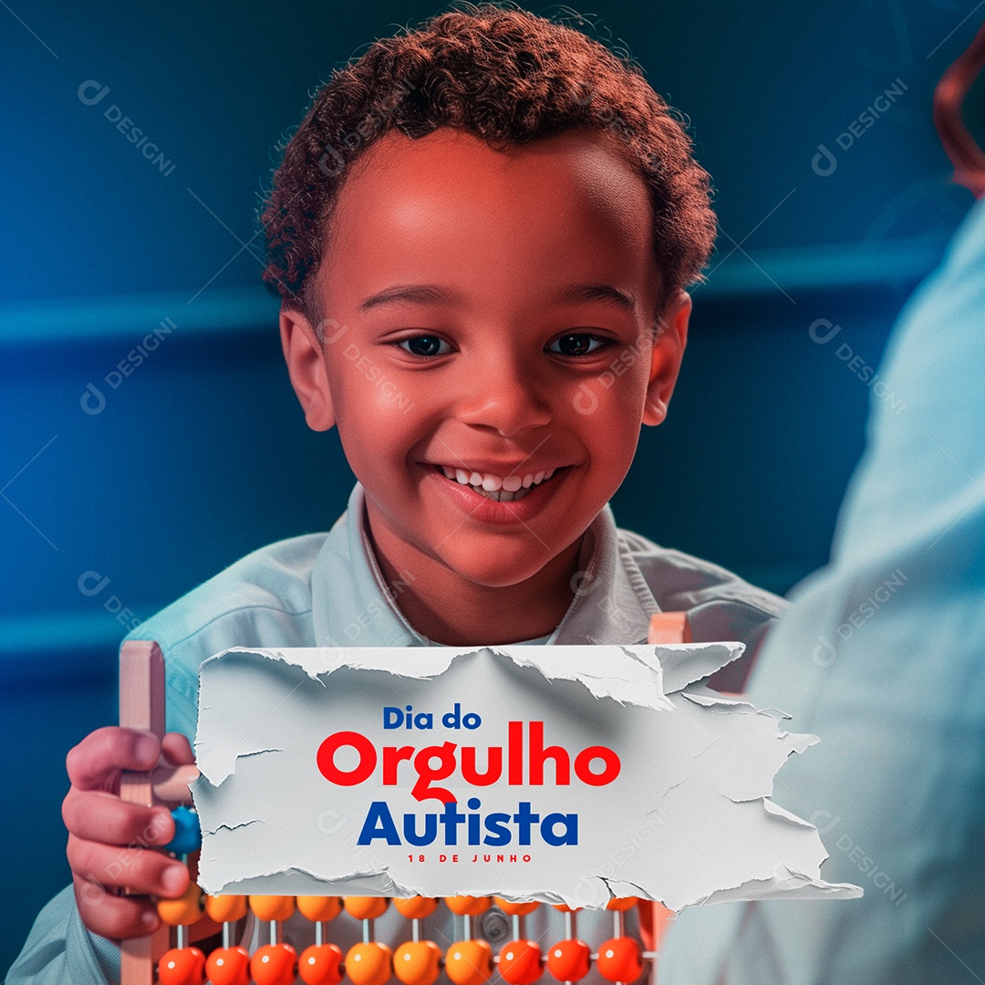 Dia do Orgulho Autista 18 de Junho Social Media PSD Editável