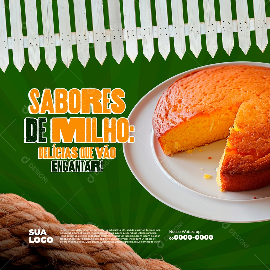 Sabores de Milho Delícias Social Media PSD Editável