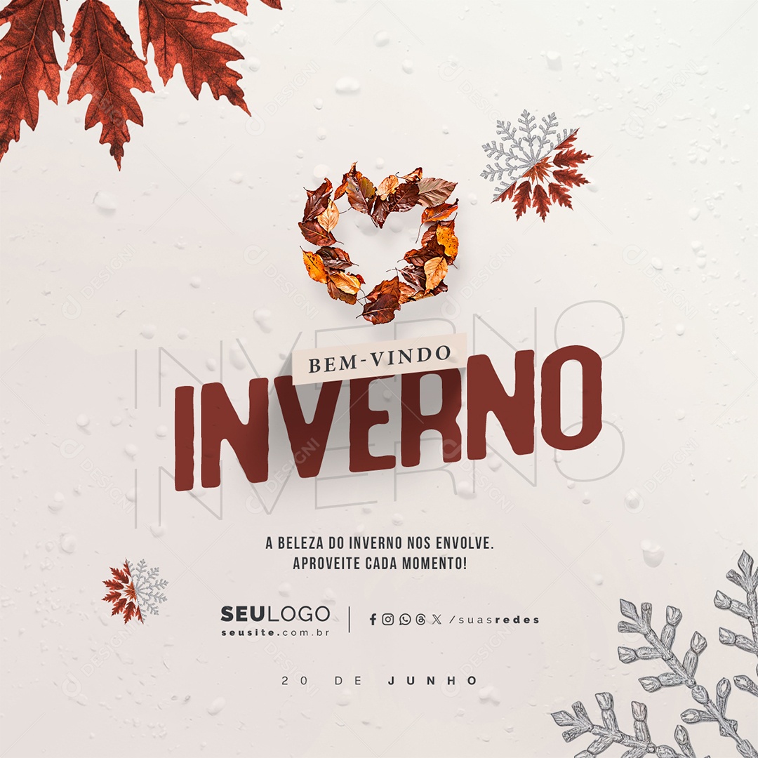 Bem Vindo Inverno Aproveite Cada Momento Social Media PSD Editável