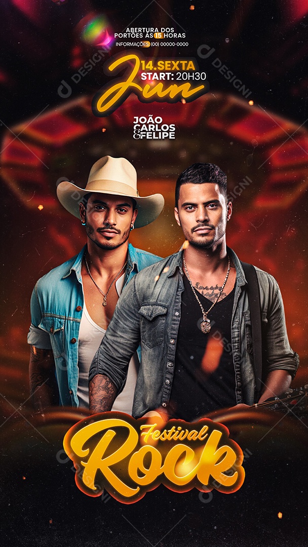 Story Flyer Festival Rock Social Media PSD Editável