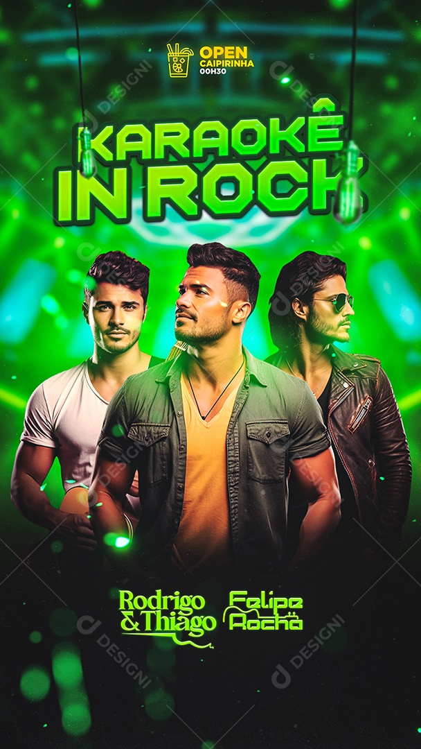 Story Flyer Karaokê In Rock Rodrigo e Thiago Felipe Rocha Social Media PSD Editável