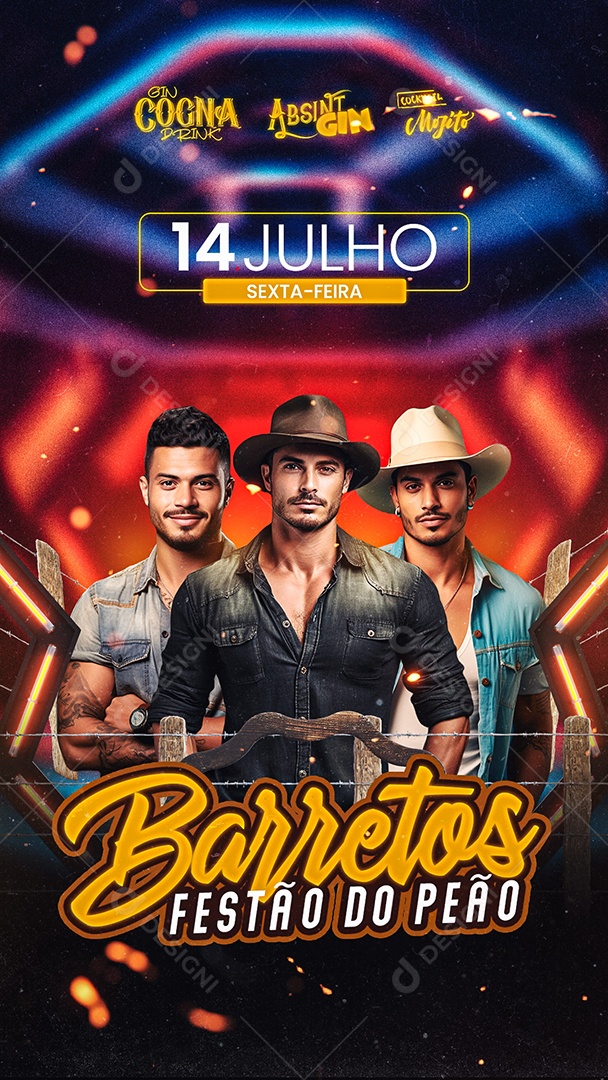 Story Flyer Barretos Festão do Peão Social Media PSD Editável