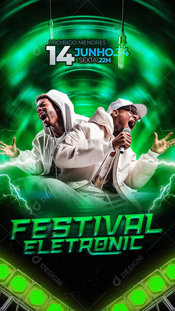 Story Flyer Festival Eletronic Social Media PSD Editável