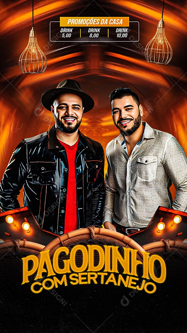 Story Flyer Pagodinho com Sertanejo Social Media PSD Editável