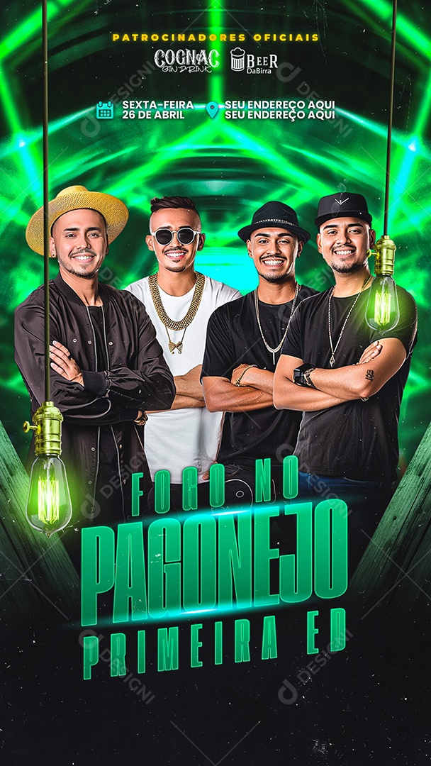 Story Flyer Fogo no Pagonejo Primeira ED Social Media PSD Editável