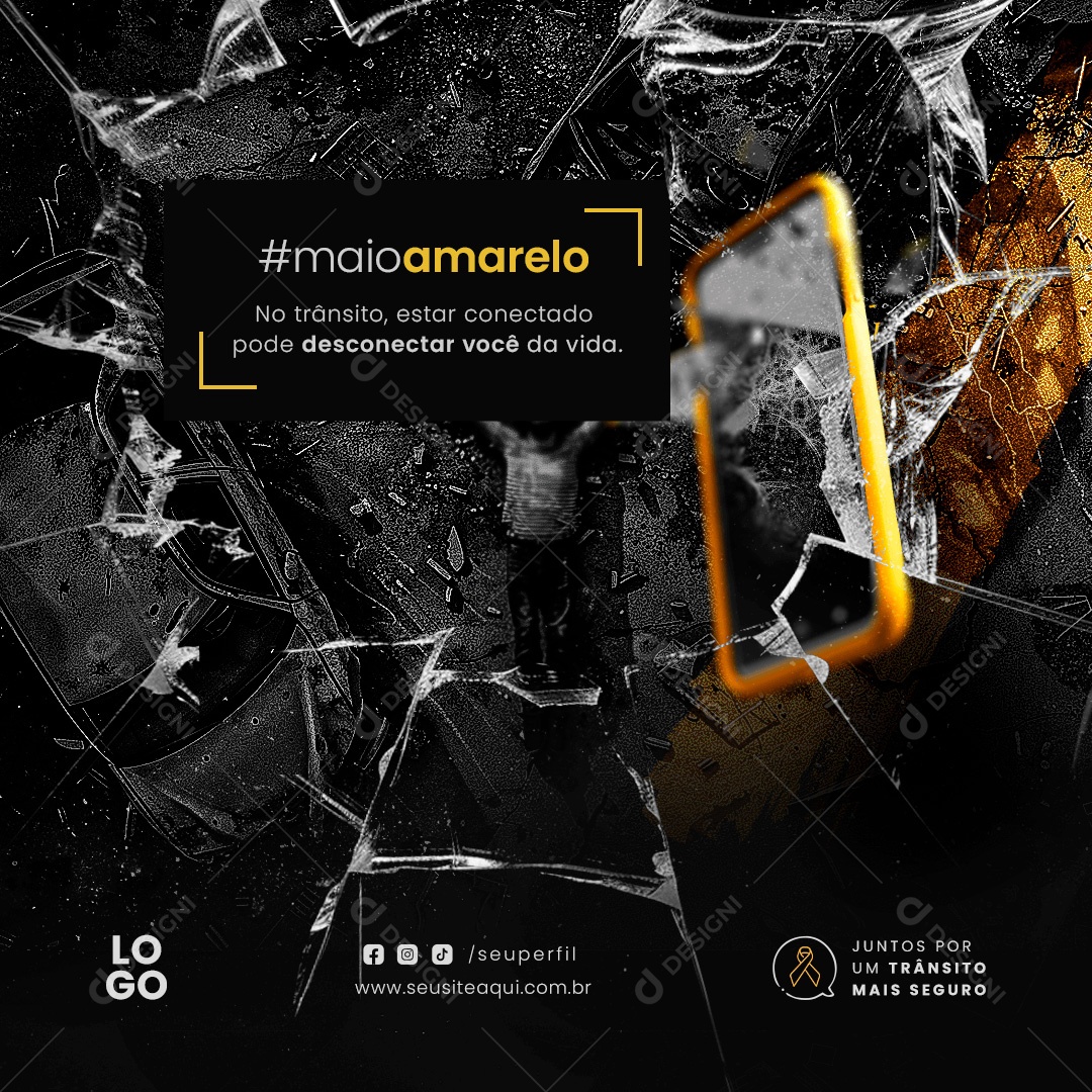 Maio Amarelo Social Media PSD Editável