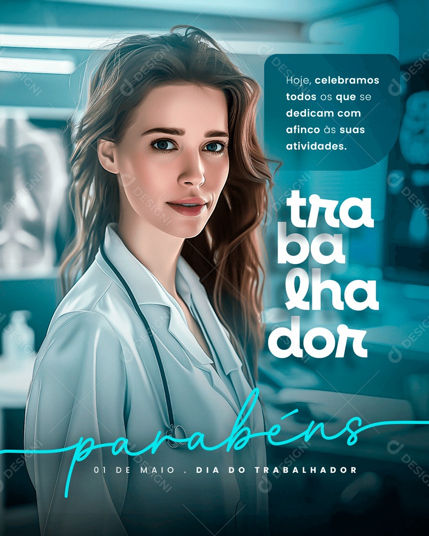 Dia do Trabalhador 01 de Maio Celebramos todos os que se Dedicam Social Media PSD Editável