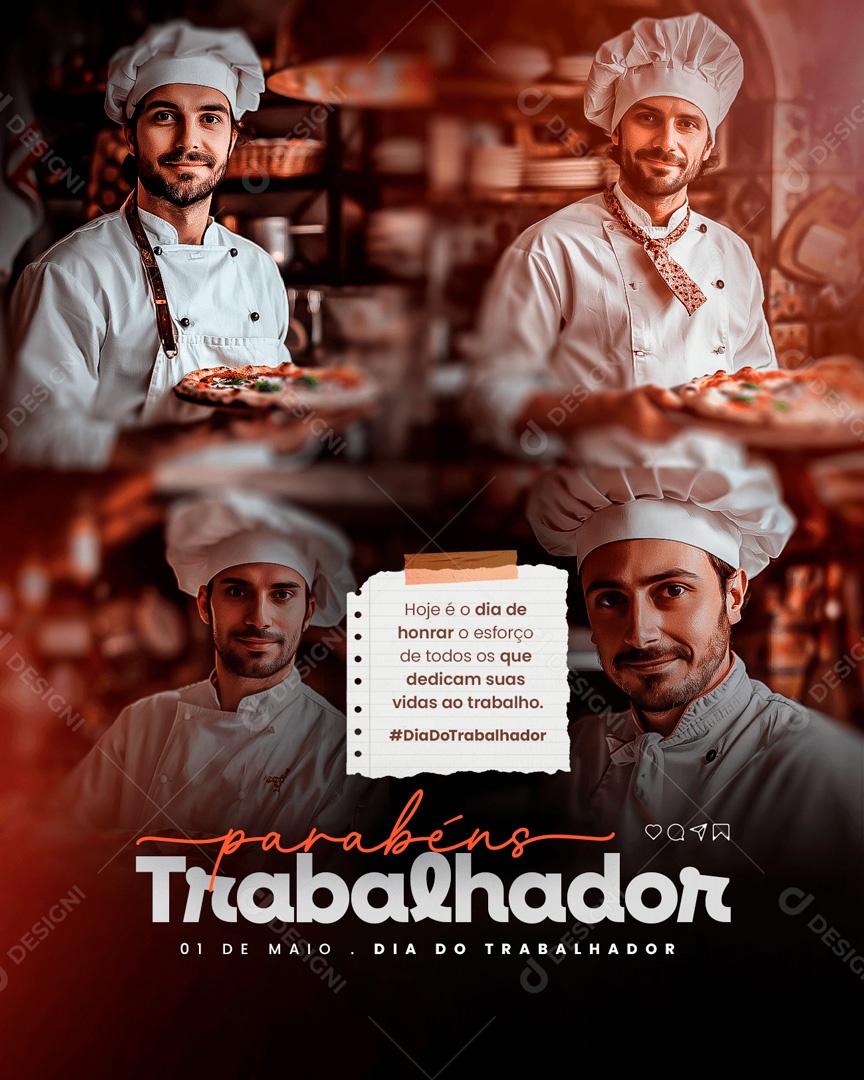 Dia do Trabalhador 01 de Maio Honrar o Esforço de todos os que Dedicam Social Media PSD Editável