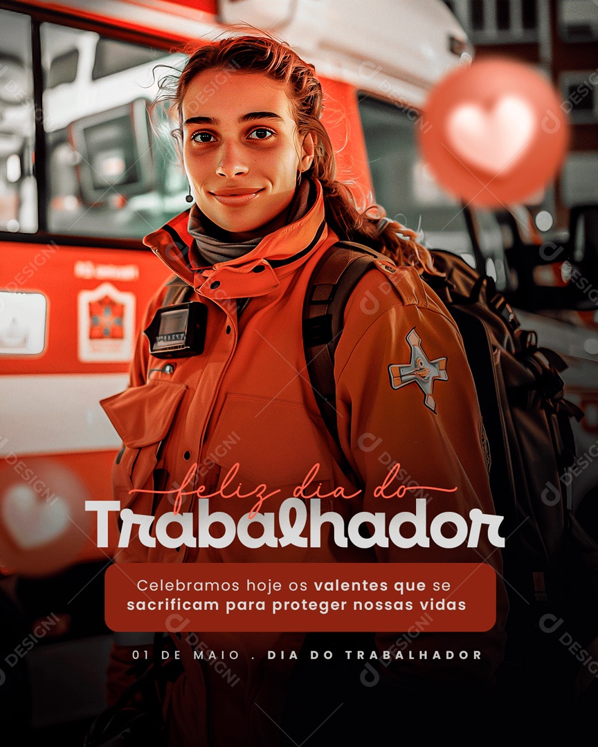 Feliz Dia do Trabalhador 01 de Maio Social Media PSD Editável