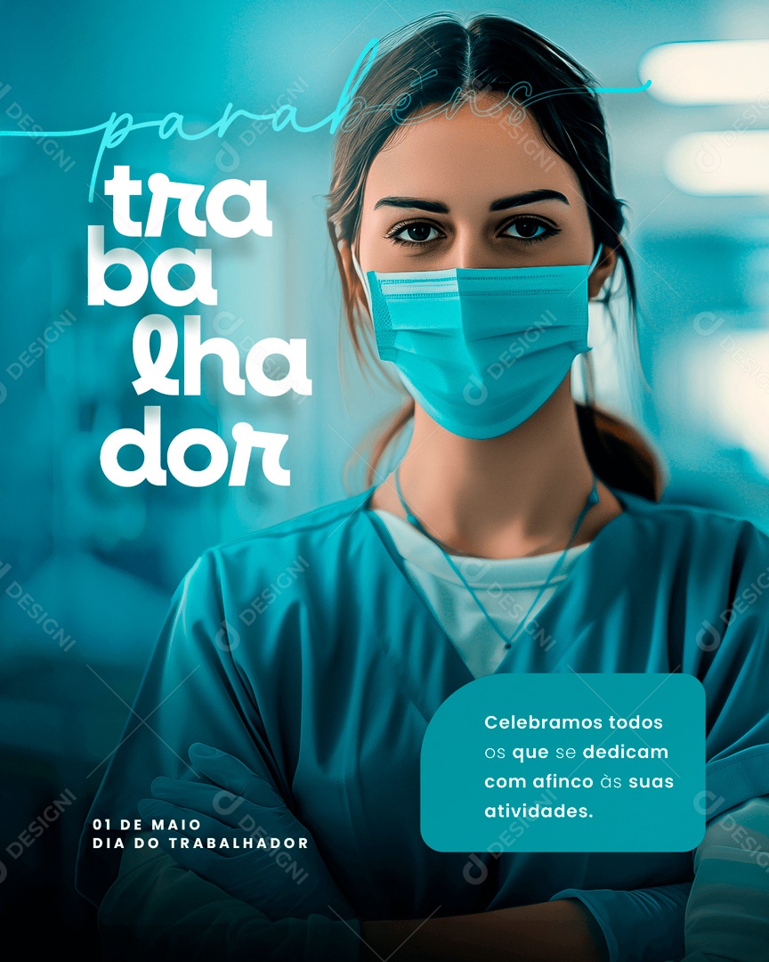Dia do Trabalhador 01 de Maio Social Media PSD Editável