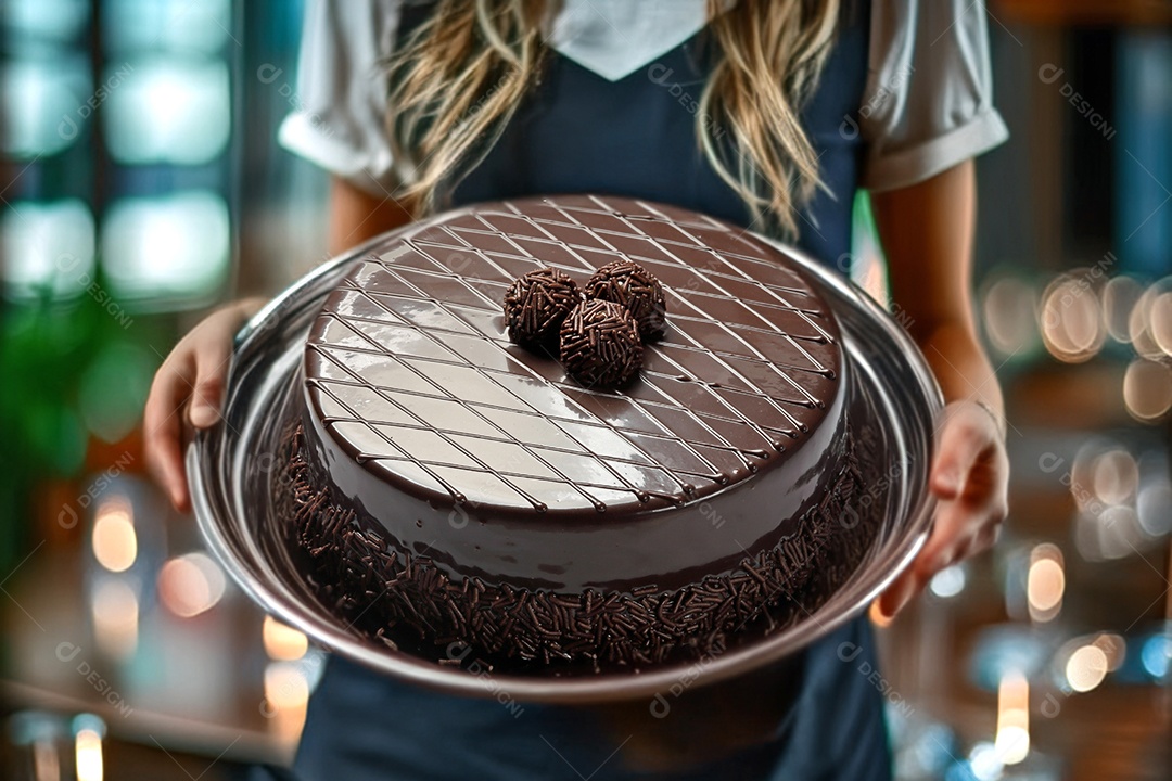 Bolo de brigadeiro com granulado