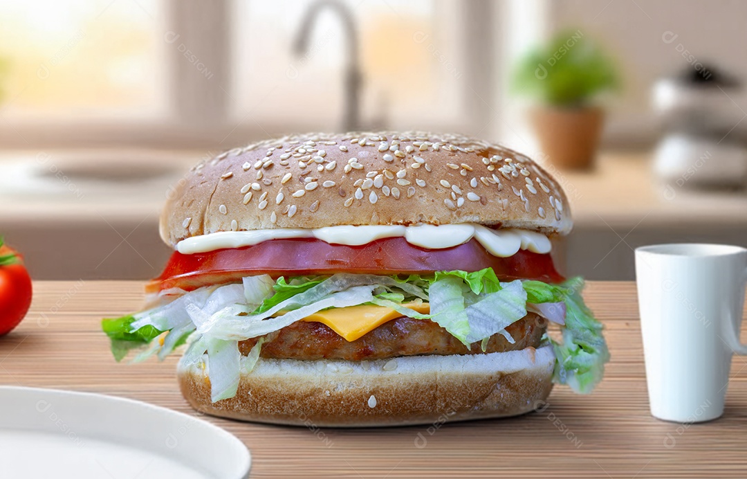 Hamburguer gourmet salada
