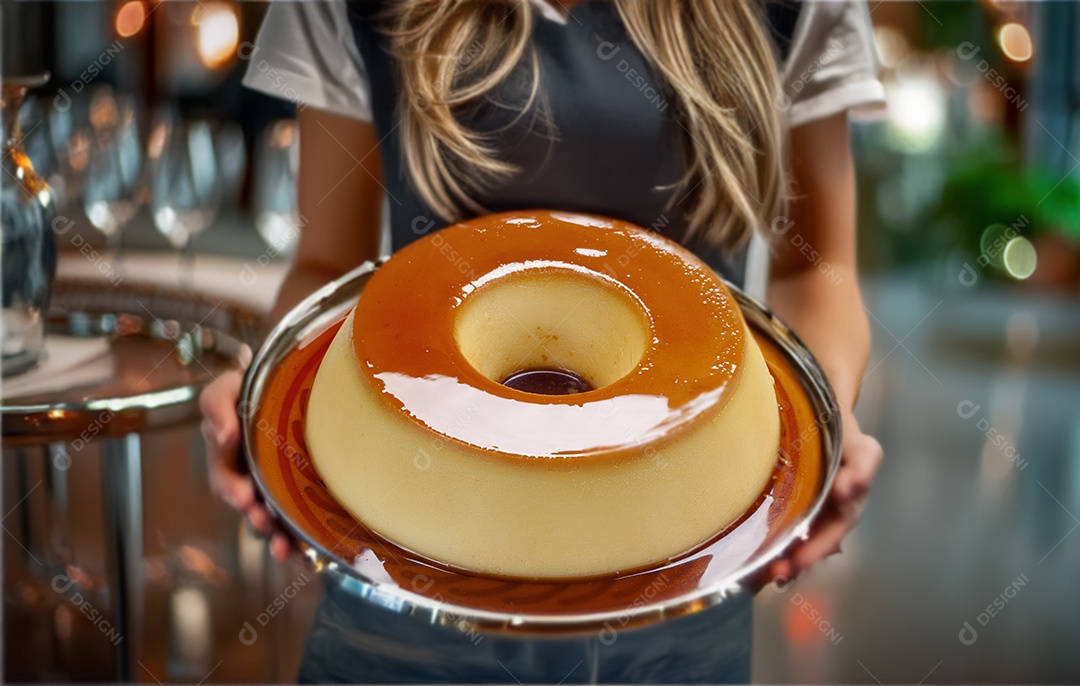 Pudim tradicional coberto com caramelo delicioso