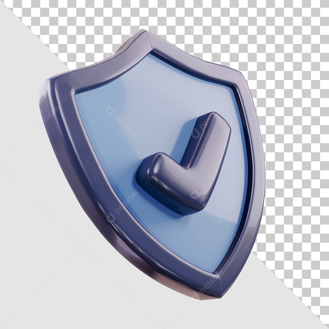 Escudo Azul Elemento 3D de Dia do Vigilante para Composição PSD