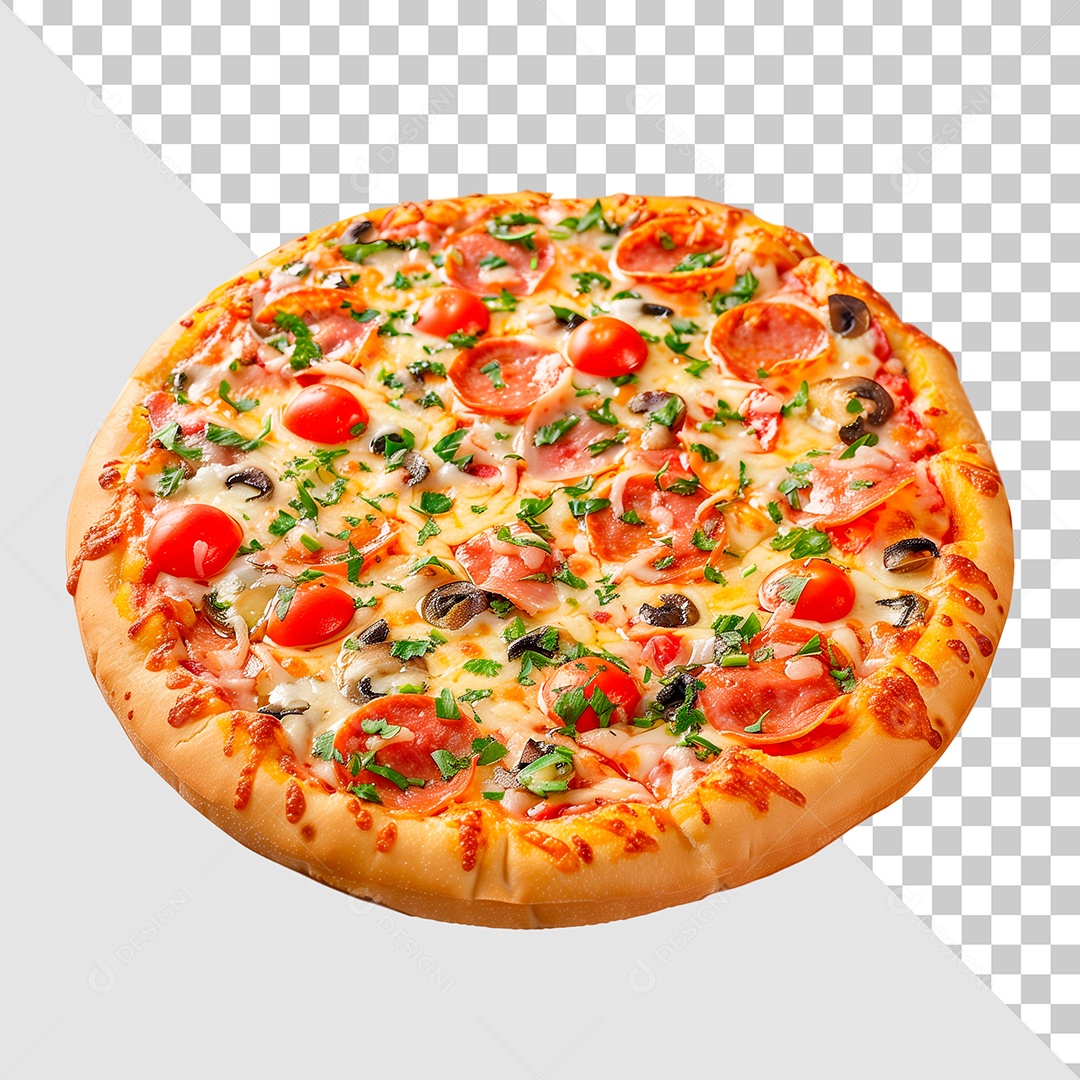 Pizza Saborosa Elemento 3D para Composição PSD