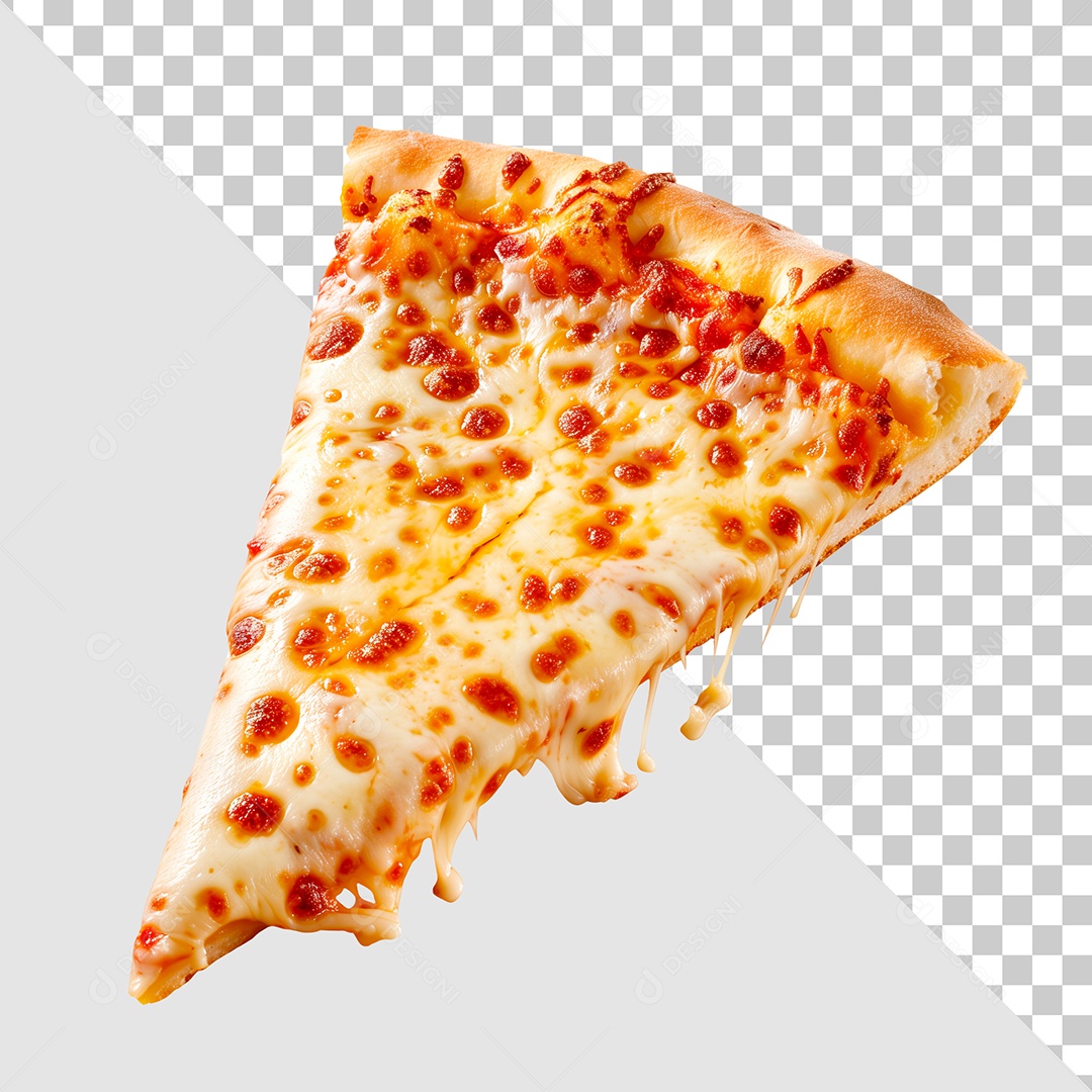 Fatia de Pizza com Queijo Derretido Elemento 3D para Composição PSD