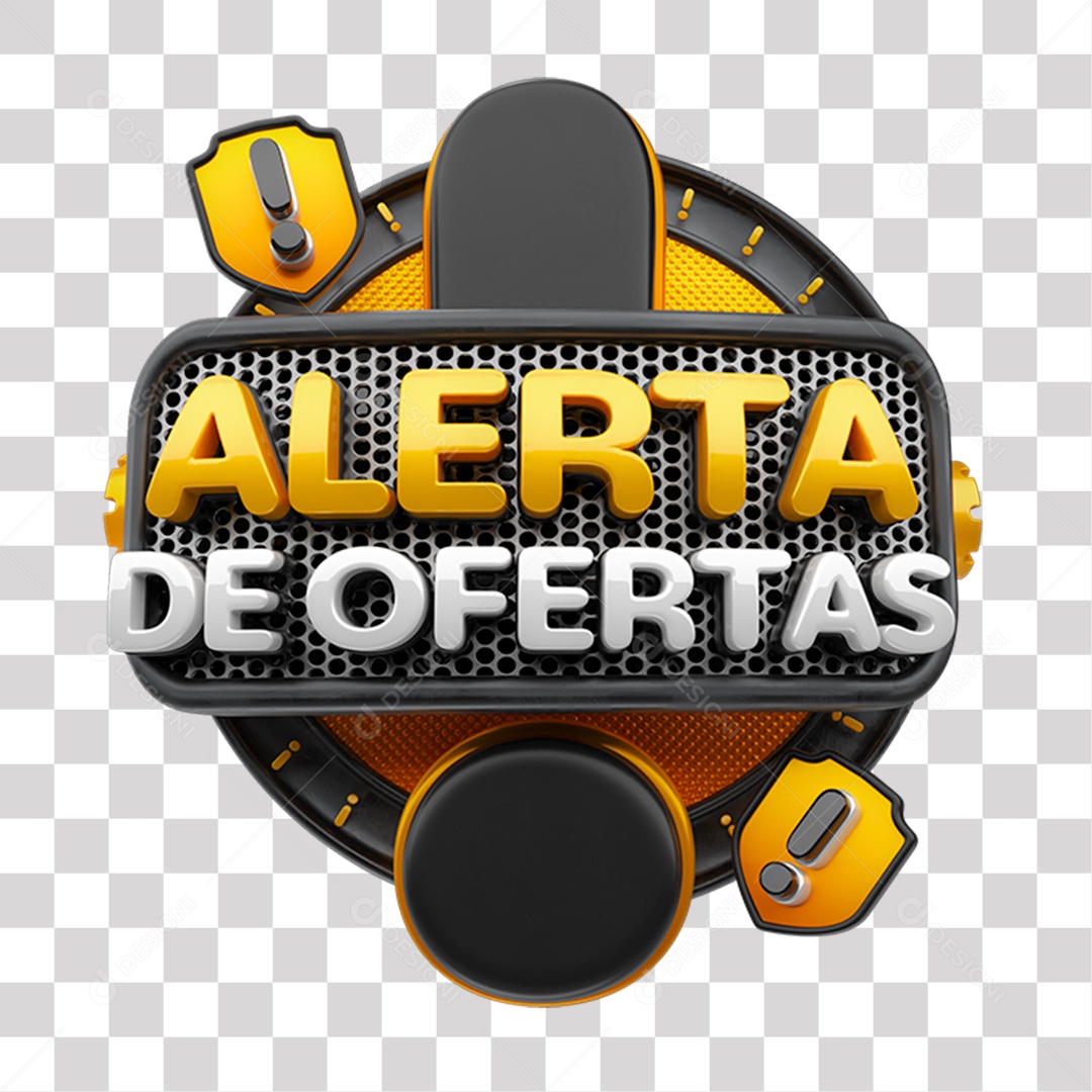 Selo 3D Alerta de Ofertas PNG Transparente