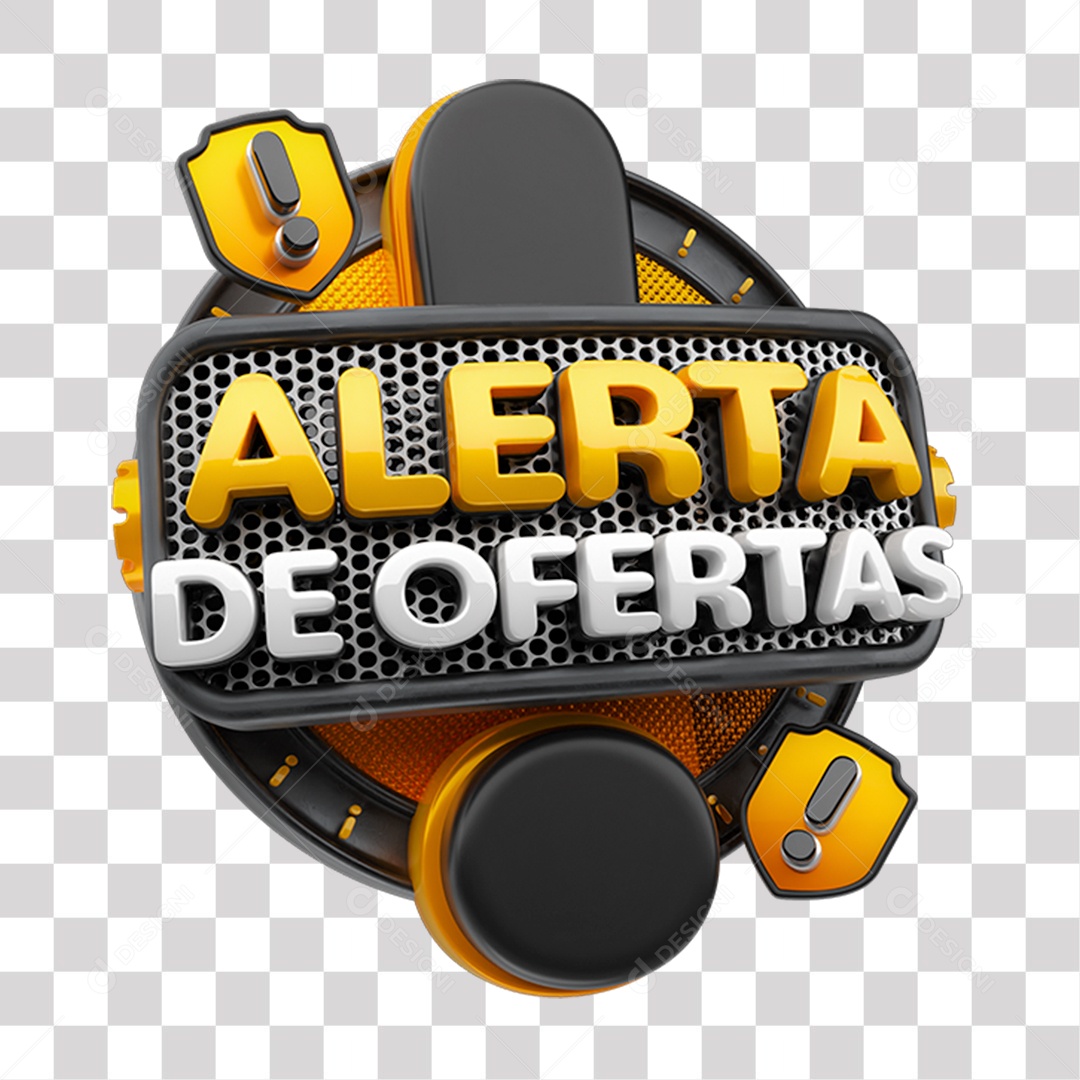 Selo 3D Alerta de Ofertas PNG Transparente