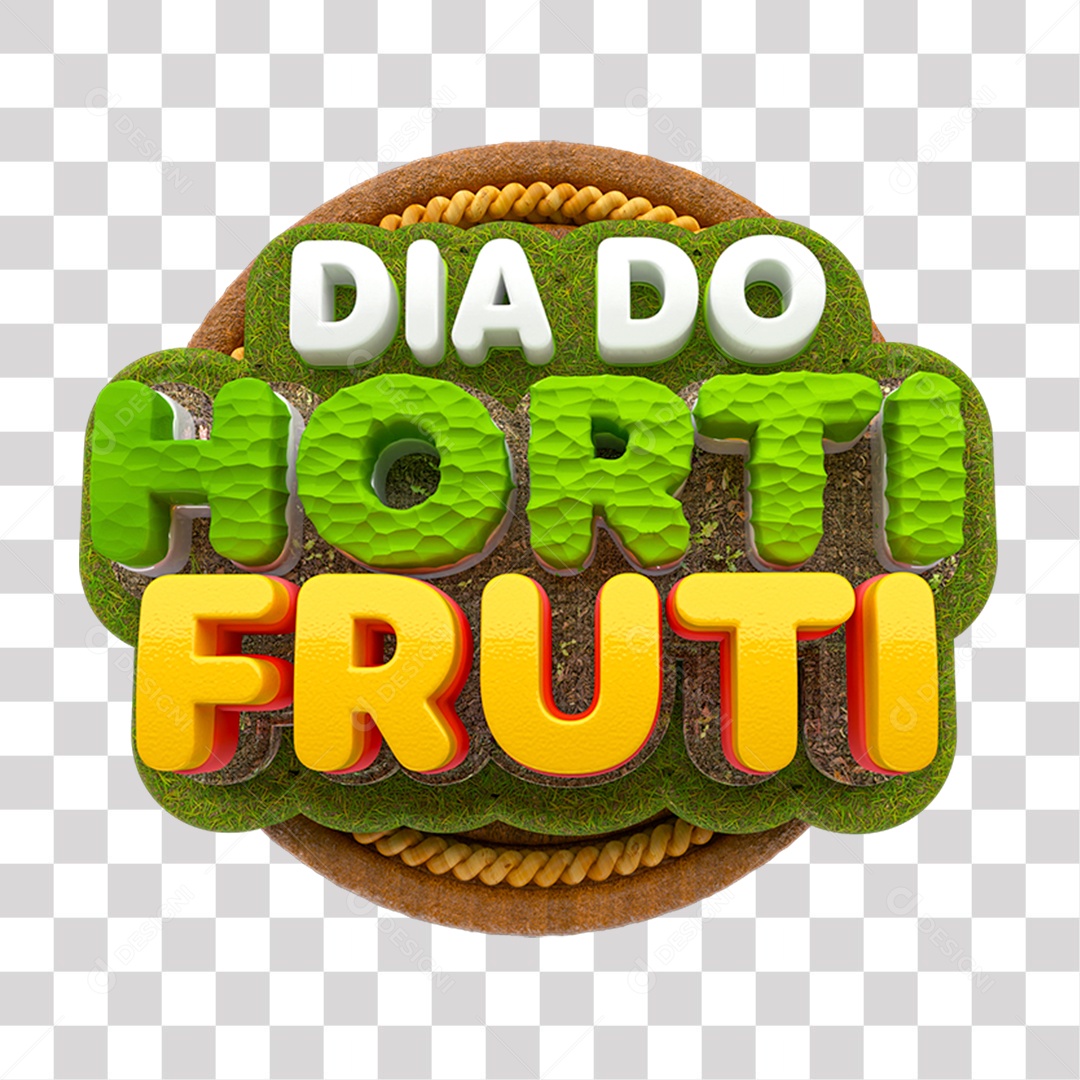 Selo 3D Dia do Hortifruti Para Composição PNG Transparente