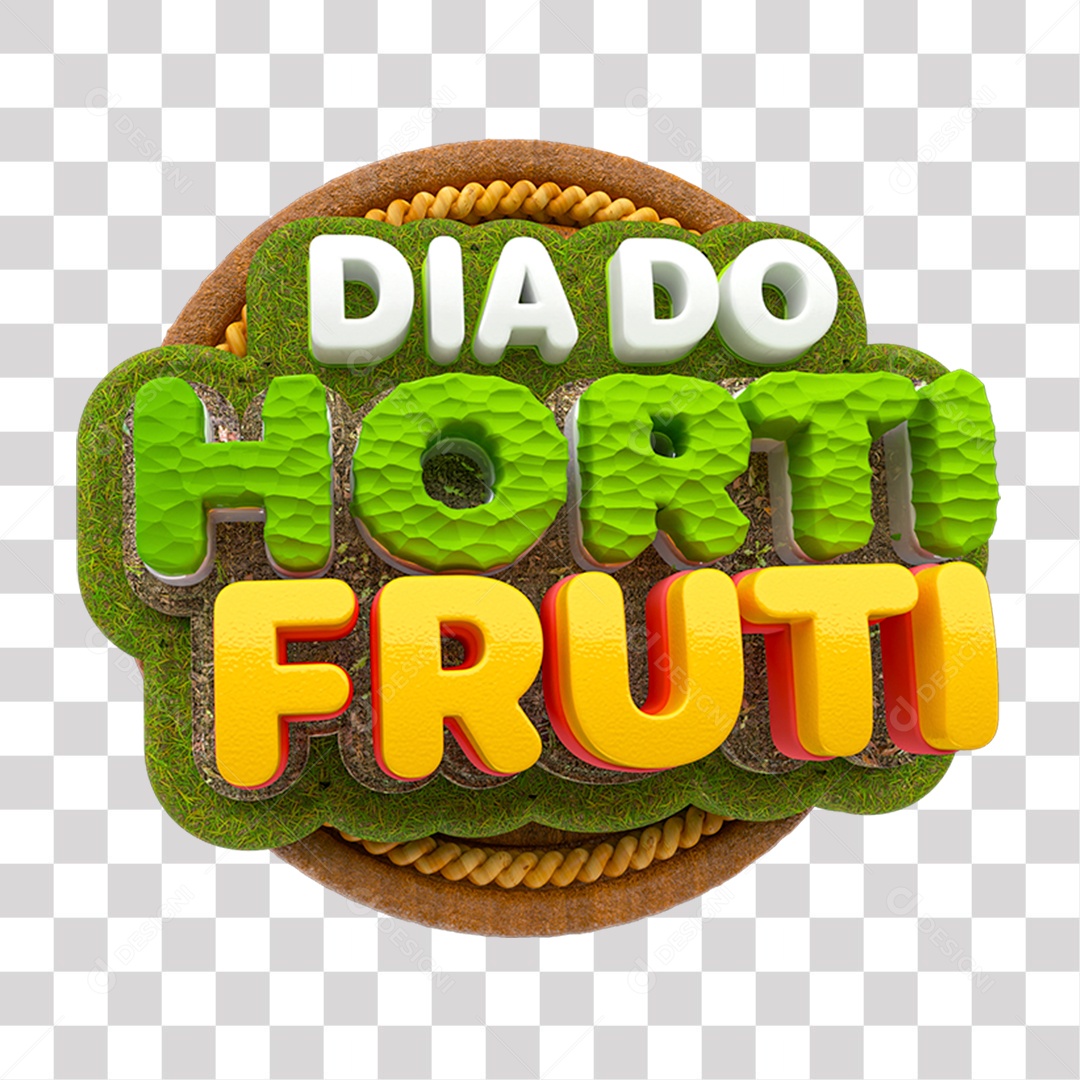 3D Horticultural Day Stamp for Transparent PNG Composition