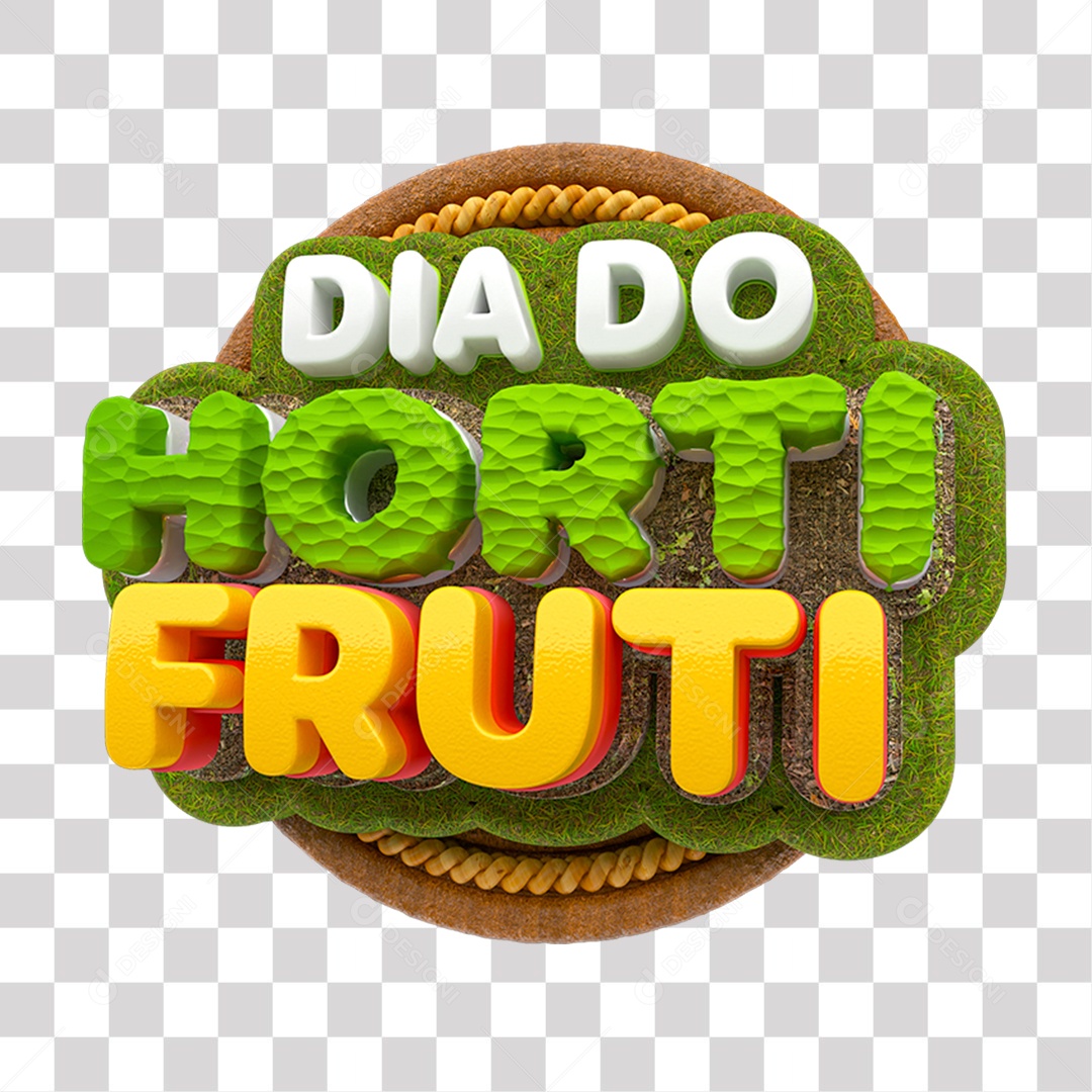 Selo 3D Dia do Hortifruti Para Composição PNG Transparente