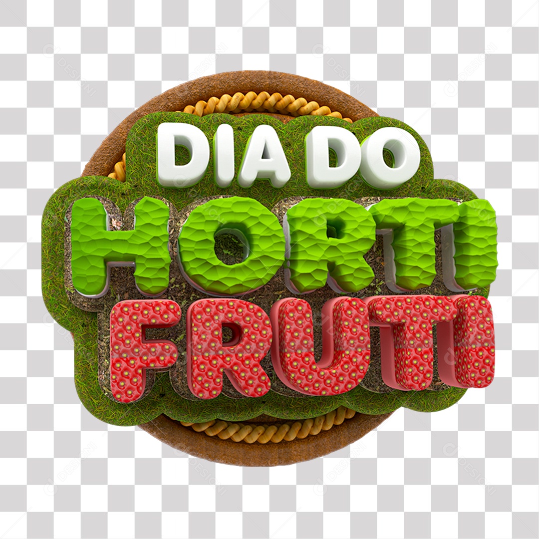 Selo 3D Dia do Hortifruti Para Composição PNG Transparente