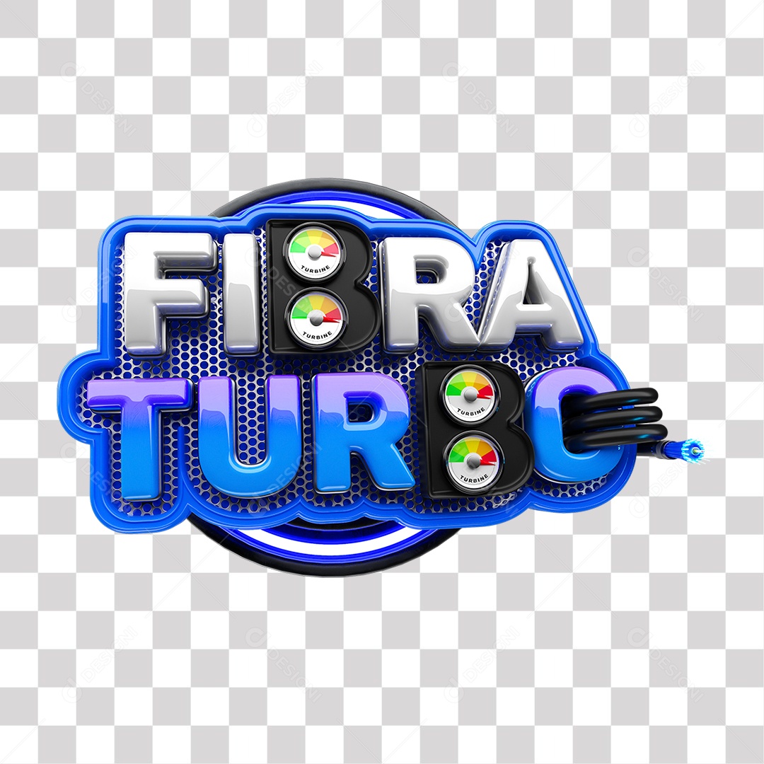 Selo 3D Fibra Turbo PNG Transparente