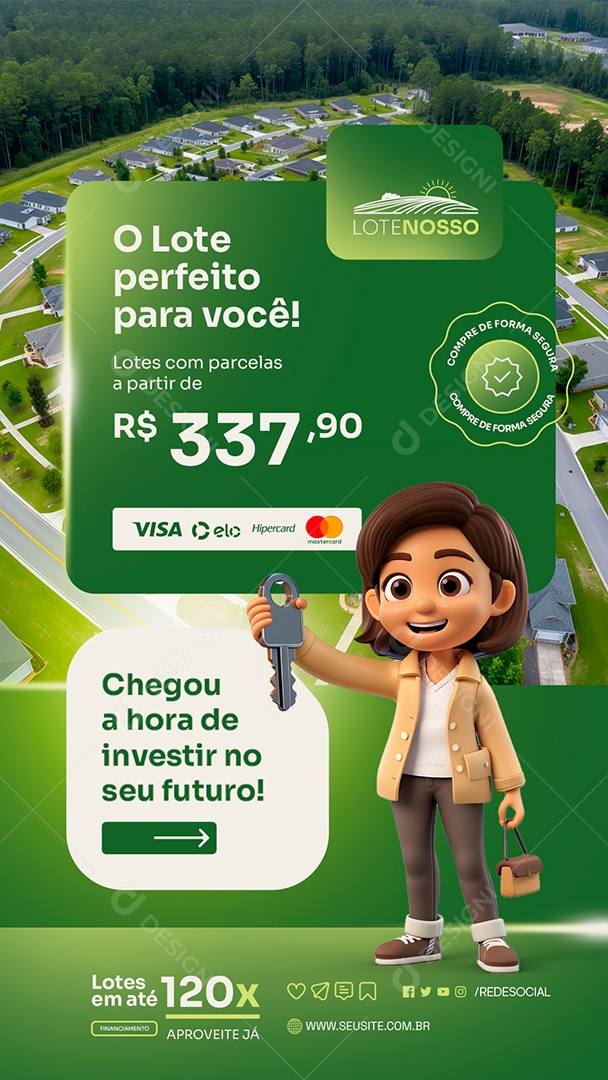 Story Loteamento O Lote Perfeito para Você Social Media PSD Editável