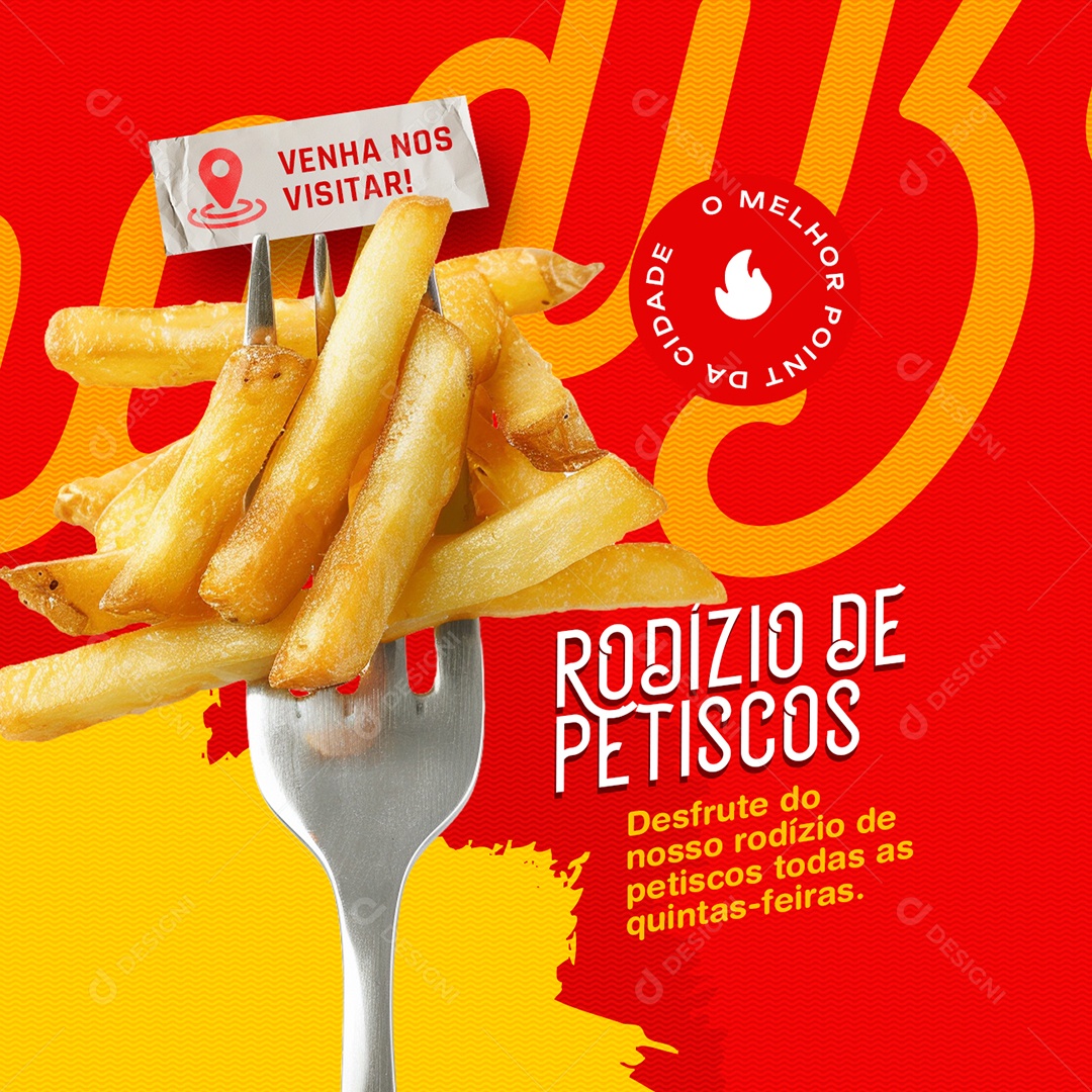 Barzinho Rodízio de Petiscos Desfrute do Nosso Rodízio Social Media PSD Editável