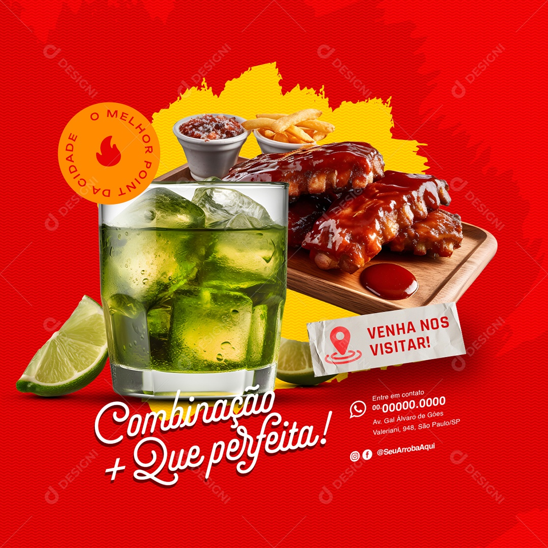 Barzinho Combinação Mais Que Perfeita Social Media PSD Editável