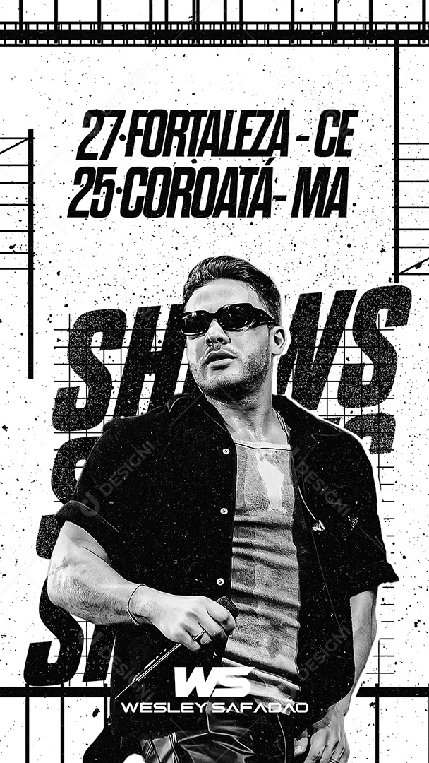 Story Flyer Shows Wesley Safadão Social Media PSD Editável