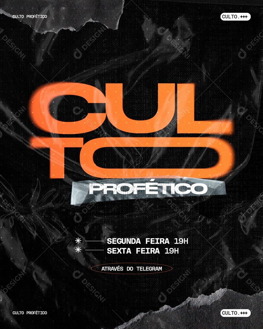 Culto Profético Social Media PSD Editável