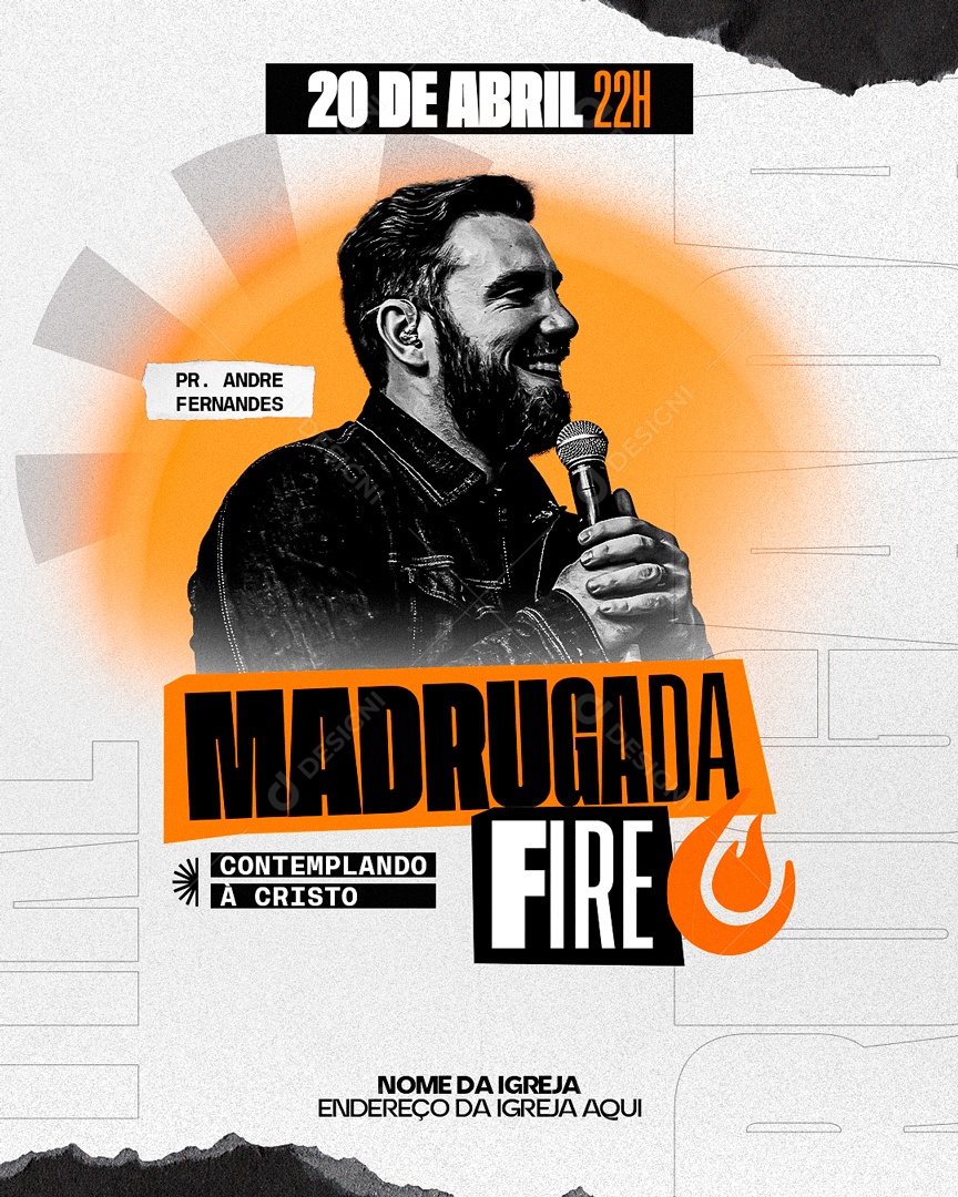 Madrugada Fire Contemplando a Cristo Social Media PSD Editável